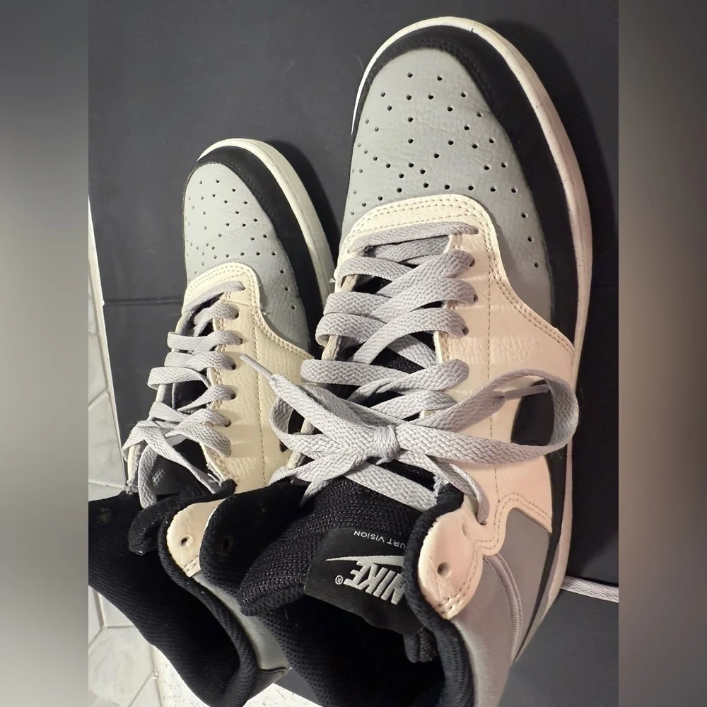 Size 10 - Men’s Nike Court Vision Next Nature Mid White Black Gray - Worn Once